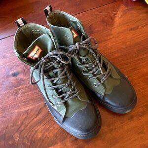 Hunter Unisex Target Dipped Canvas High-Top Sneakers Green/Black Size  W8.5 / M6